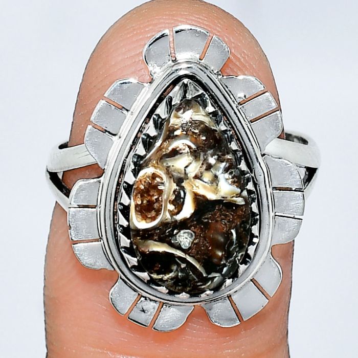 Turtella Jasper Ring size-7 SDR239648 R-1341, 9x14 mm