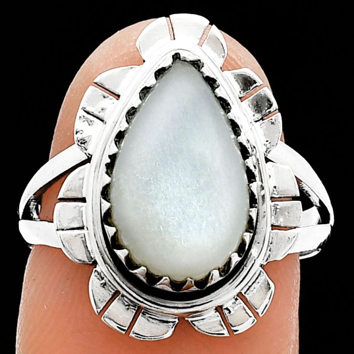 Srilankan Moonstone Ring size-7.5 SDR239664 R-1341, 8x14 mm