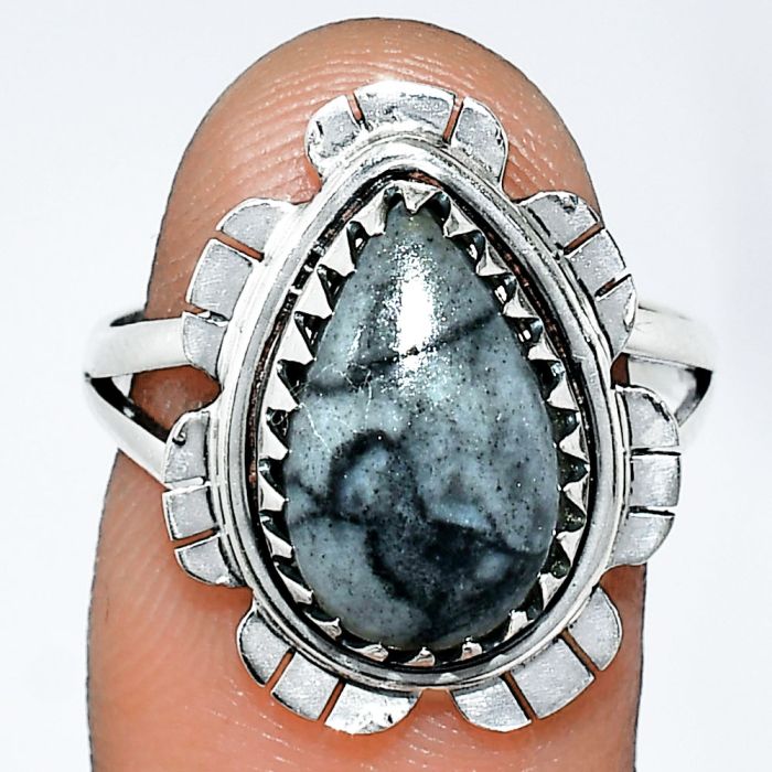 Picasso Jasper Ring size-8 SDR239697 R-1341, 9x14 mm