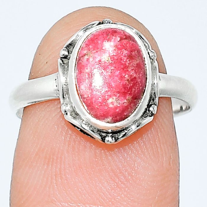 Pink Thulite Ring size-7.5 SDR239706 R-1198, 8x10 mm