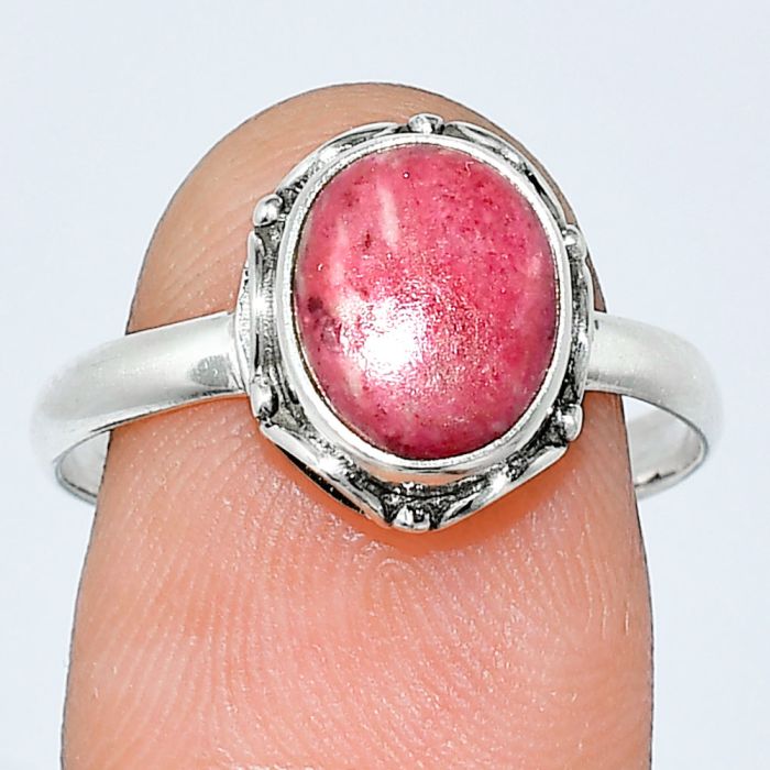 Pink Thulite Ring size-9 SDR239713 R-1198, 8x10 mm