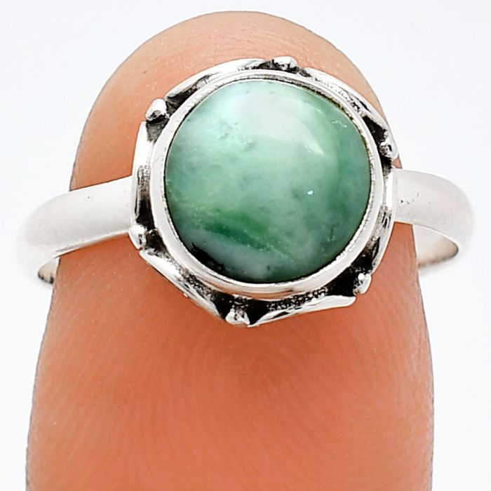 Dendritic Chrysoprase Ring size-8 SDR239717 R-1198, 9x9 mm