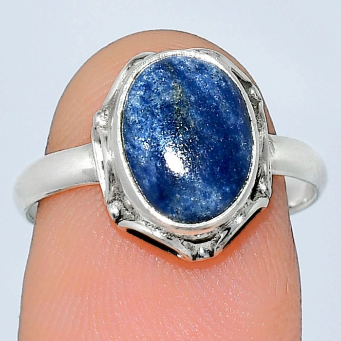 Dumortierite Quartz Ring size-7 SDR239724 R-1198, 8x10 mm