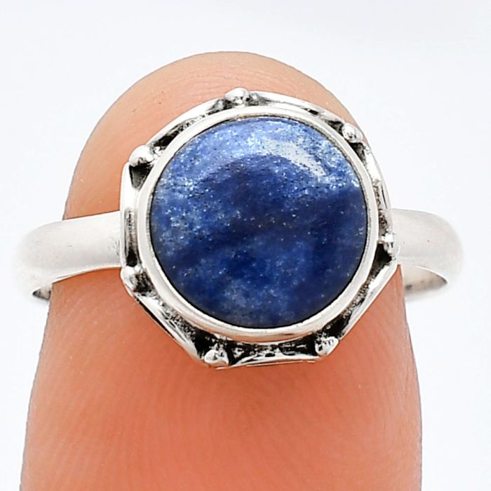 Dumortierite Quartz Ring size-7.5 SDR239728 R-1198, 9x9 mm