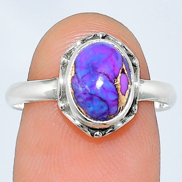 Copper Purple Turquoise Ring size-8.5 SDR239730 R-1198, 7x9 mm