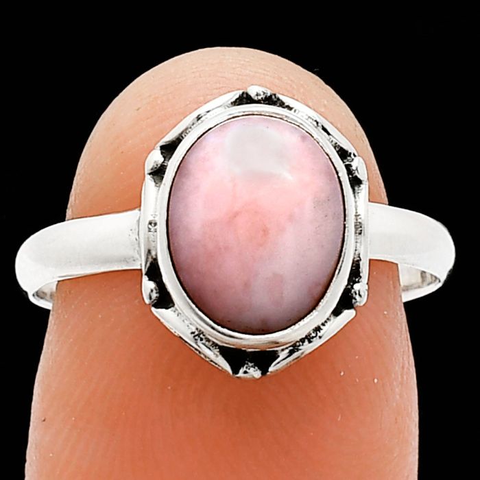 Pink Opal Ring size-8 SDR239732 R-1198, 8x10 mm