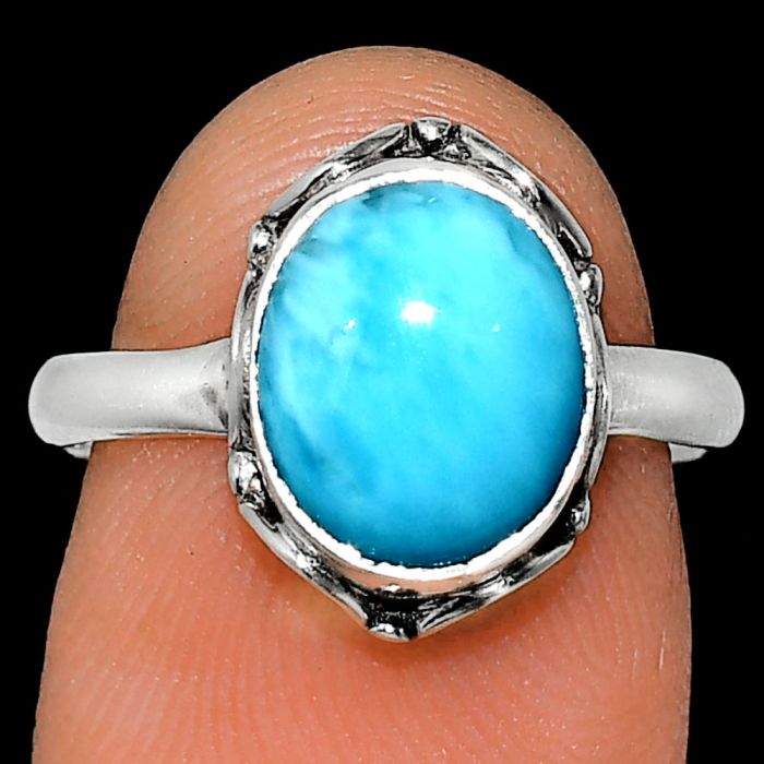 Larimar (Dominican Republic) Ring size-7 SDR239738 R-1198, 9x11 mm