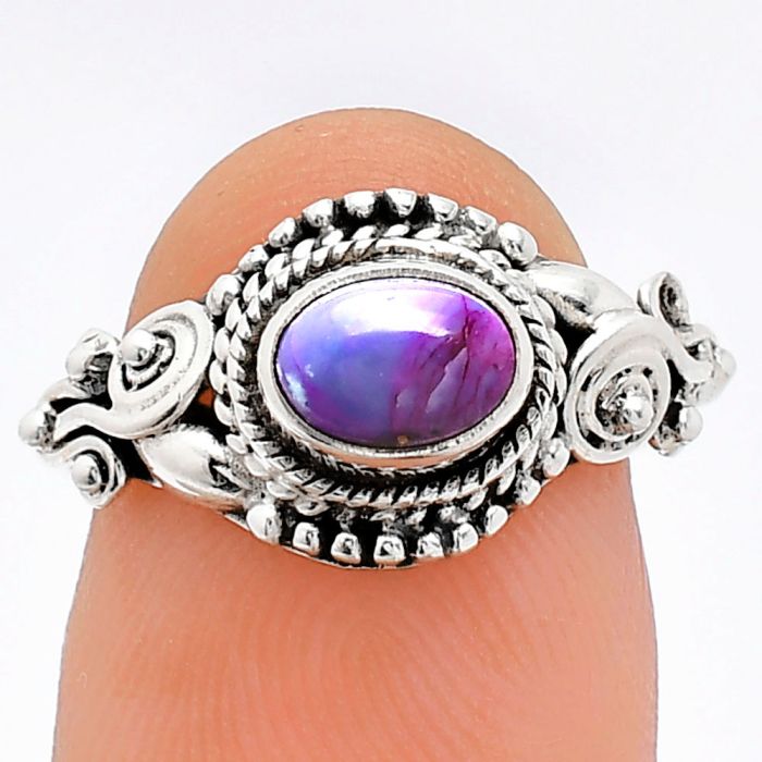 Copper Purple Turquoise Ring size-7 SDR239758 R-1238, 7x5 mm