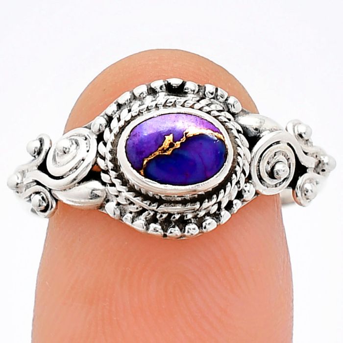 Copper Purple Turquoise Ring size-9 SDR239760 R-1238, 7x5 mm
