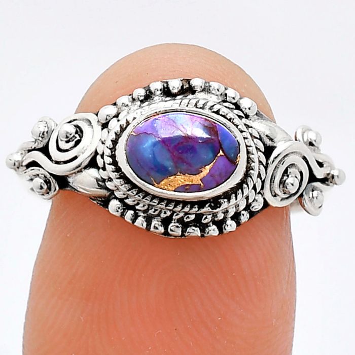 Copper Purple Turquoise Ring size-8.5 SDR239767 R-1238, 7x5 mm