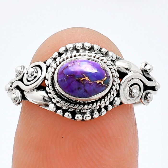 Copper Purple Turquoise Ring size-7.5 SDR239770 R-1238, 7x5 mm