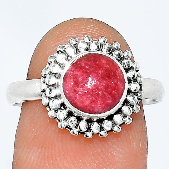 Pink Thulite Ring size-8.5 SDR239784 R-1071, 8x8 mm