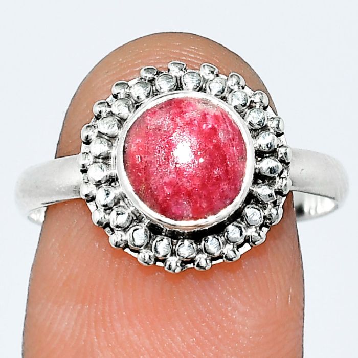 Pink Thulite Ring size-9 SDR239785 R-1071, 8x8 mm