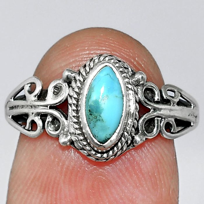 Blue Mohave Turquoise Ring size-6.5 SDR239820 R-1293, 4x8 mm