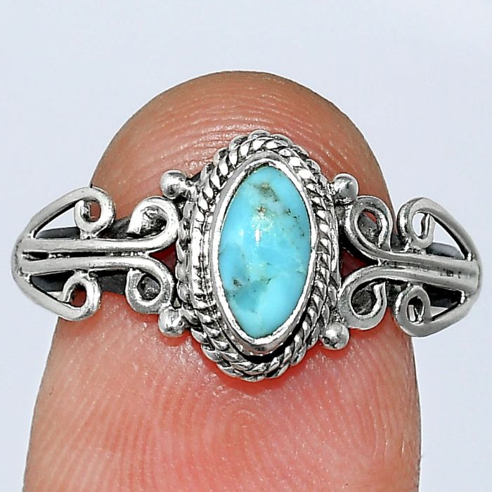 Blue Mohave Turquoise Ring size-8 SDR239821 R-1293, 4x8 mm