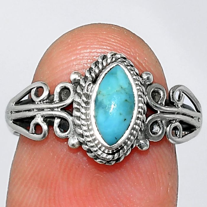 Blue Mohave Turquoise Ring size-7.5 SDR239822 R-1293, 4x8 mm