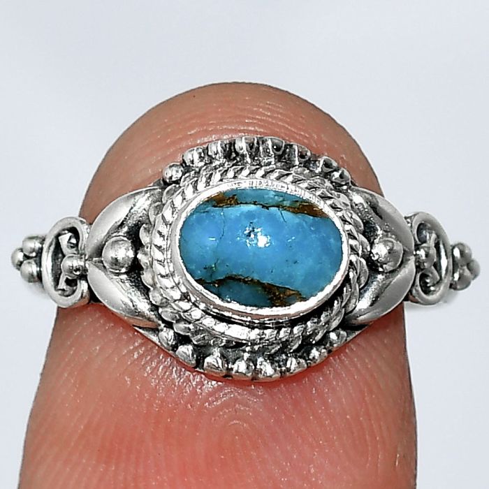 Copper Blue Turquoise Ring size-7.5 SDR239860 R-1286, 7x5 mm