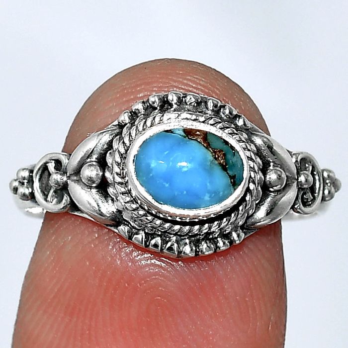 Copper Blue Turquoise Ring size-8.5 SDR239872 R-1286, 7x5 mm