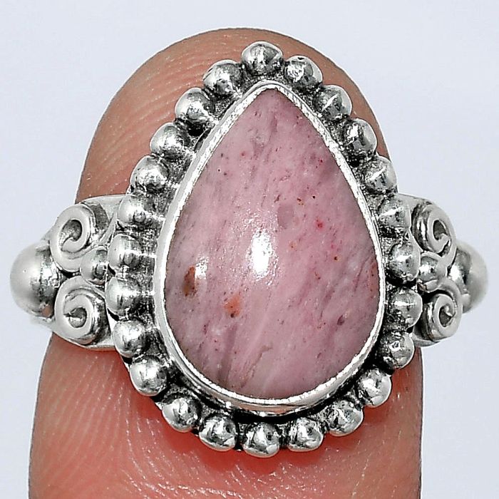 Pink Tulip Quartz Ring size-6.5 SDR239889 R-1071, 9x14 mm