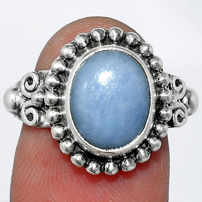 Angelite Ring size-7 SDR239892 R-1071, 9x11 mm