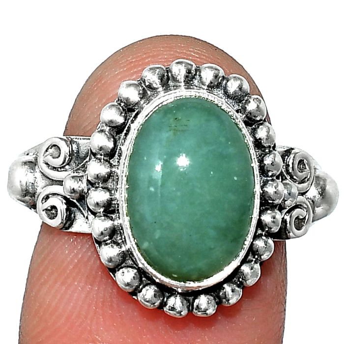 Chrysoprase Ring size-9 SDR239902 R-1071, 8x12 mm