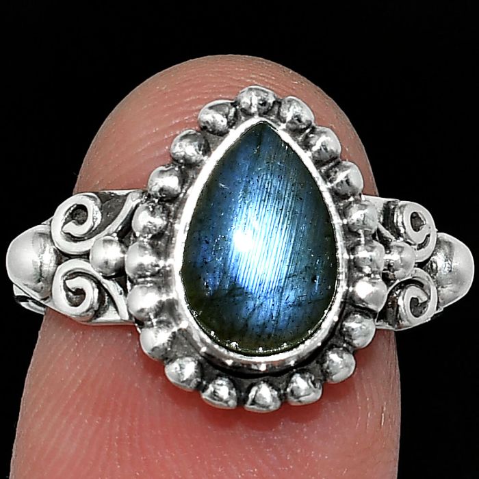 Blue Labradorite Ring size-7.5 SDR239914 R-1071, 7x10 mm