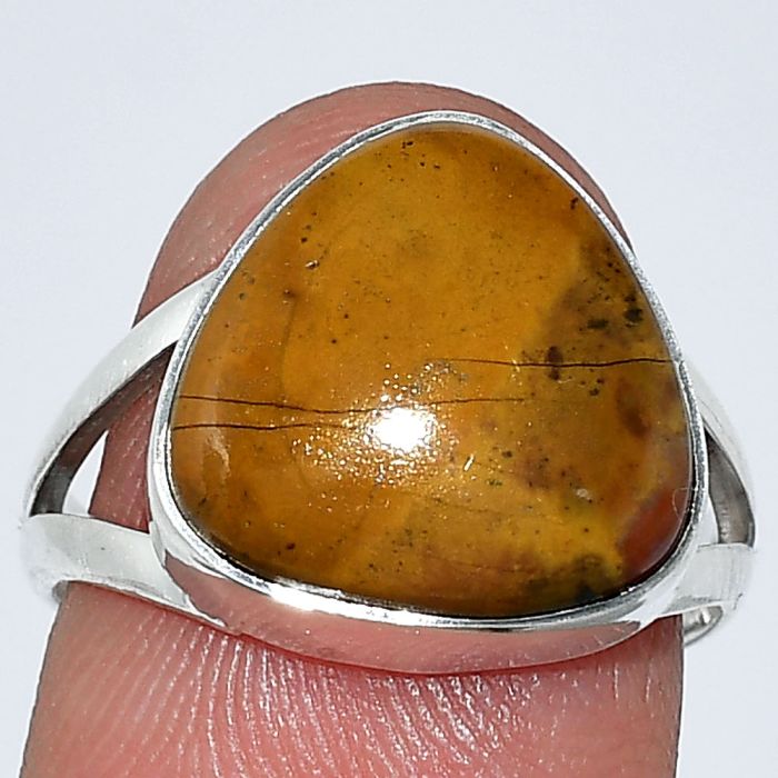 Honey Dendritic Opal Ring size-7.5 SDR239936 R-1002, 14x14 mm