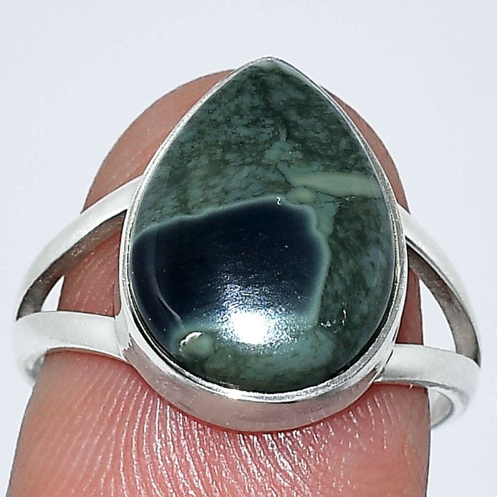 Spider Web Obsidian Ring size-7 SDR239938 R-1002, 11x15 mm