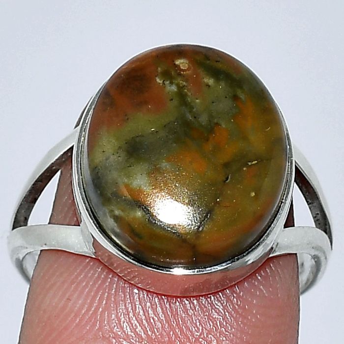 Rhyolite - Rainforest Jasper Ring size-8 SDR239950 R-1002, 13x15 mm