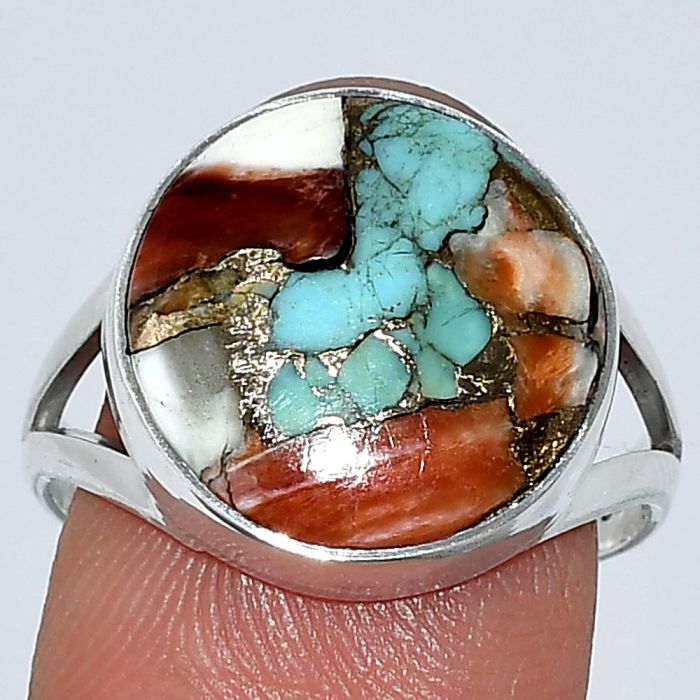 Spiny Oyster Turquoise Ring size-9 SDR239965 R-1002, 15x15 mm
