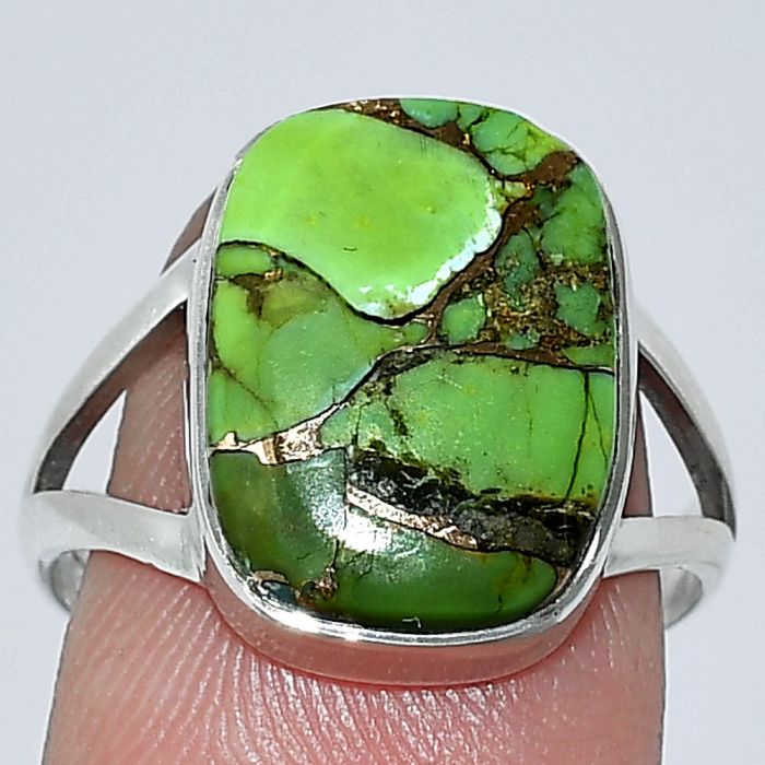 Copper Green Turquoise Ring size-8.5 SDR239986 R-1002, 12x16 mm