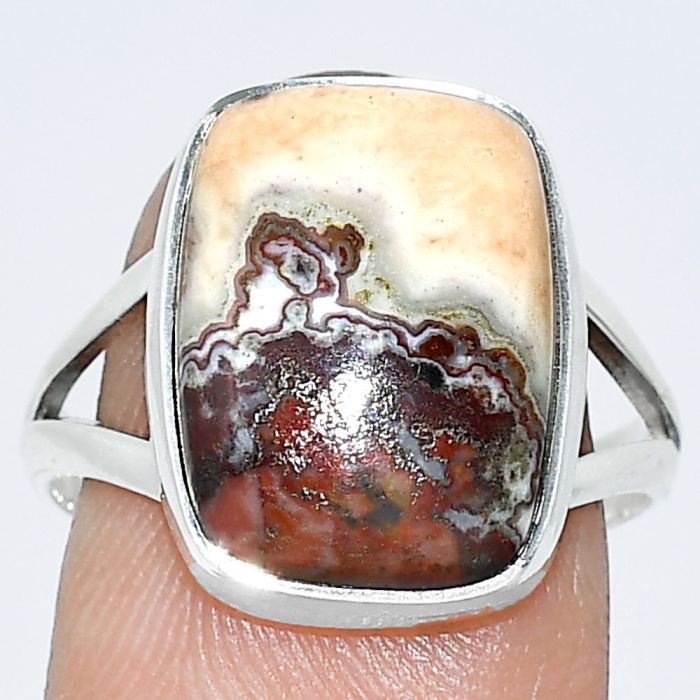 Rosetta Picture Jasper Ring size-8.5 SDR240043 R-1002, 12x16 mm