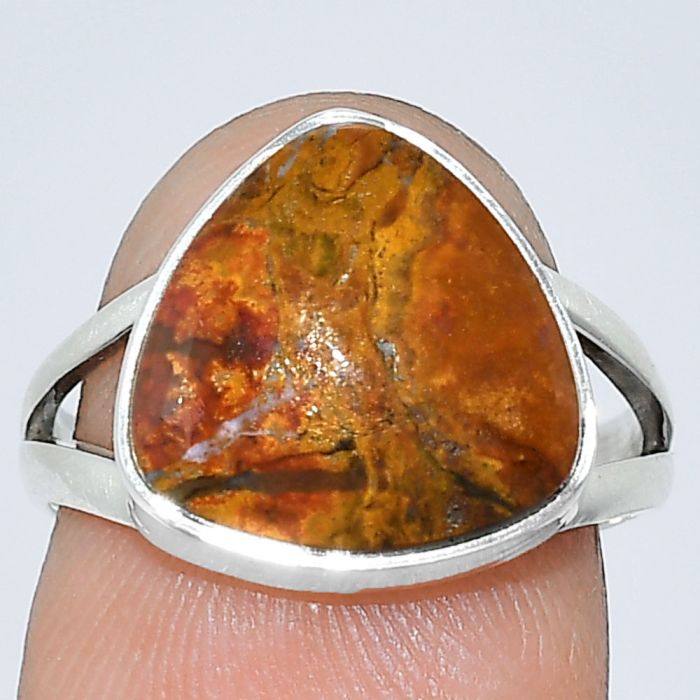 Rare Cady Mountain Agate Ring size-7 SDR240051 R-1002, 13x13 mm