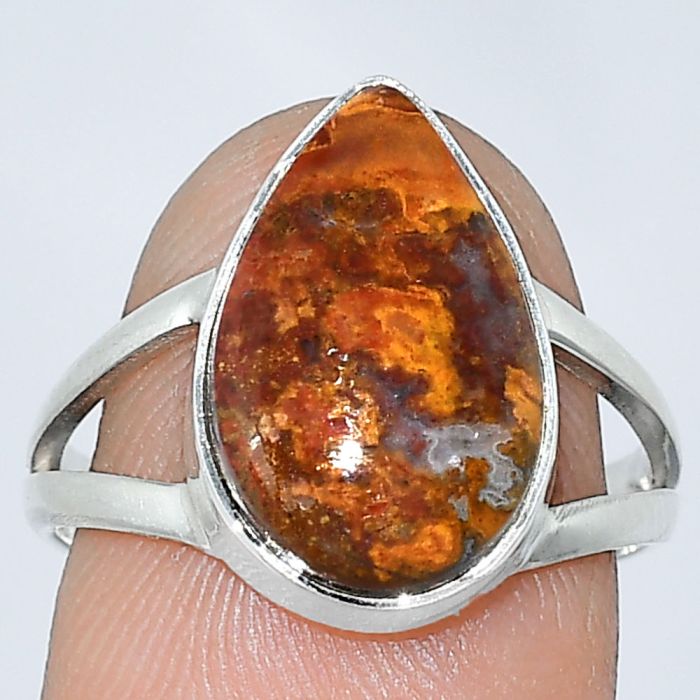 Rare Cady Mountain Agate Ring size-8 SDR240067 R-1002, 10x16 mm