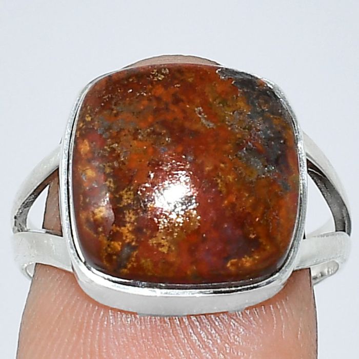 Rare Cady Mountain Agate Ring size-7.5 SDR240070 R-1002, 13x13 mm