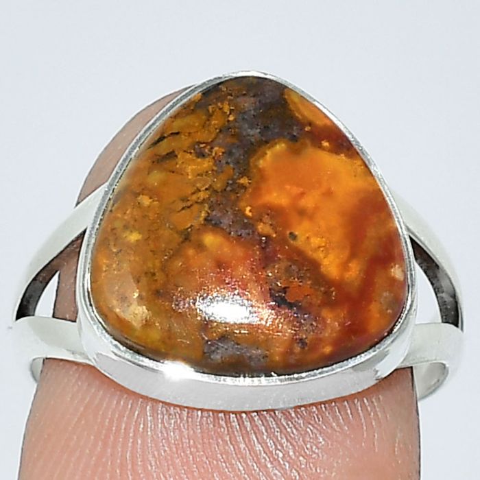 Rare Cady Mountain Agate Ring size-7.5 SDR240078 R-1002, 13x13 mm