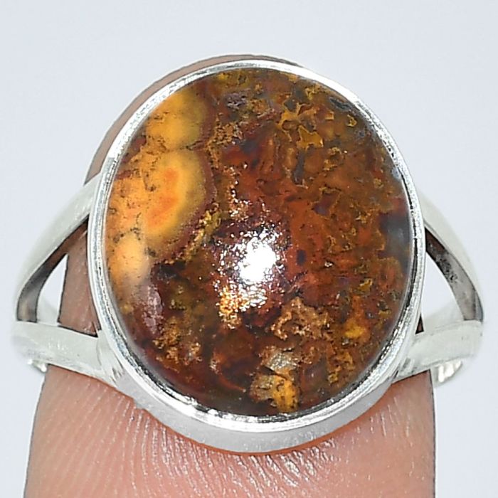 Rare Cady Mountain Agate Ring size-8 SDR240079 R-1002, 13x15 mm