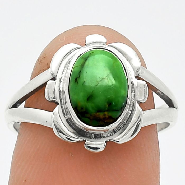 Green Matrix Turquoise Ring size-8 SDR240096 R-1342, 7x9 mm