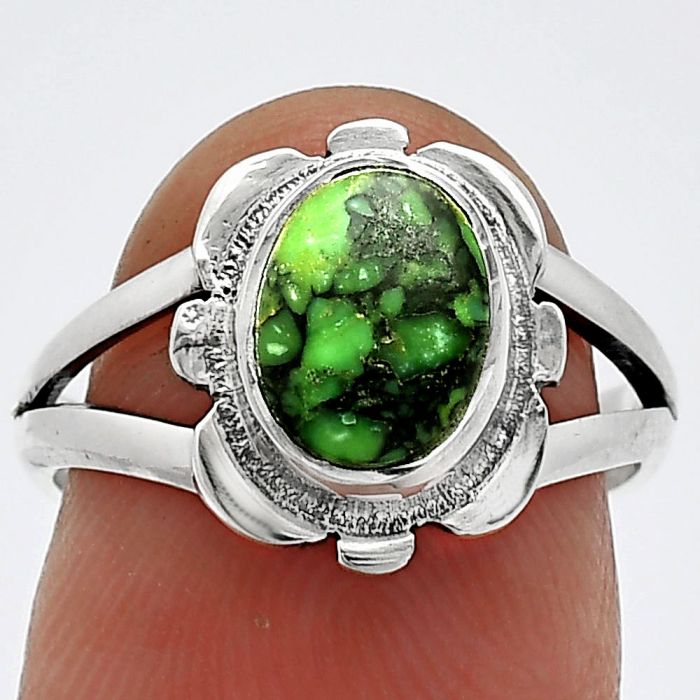 Green Matrix Turquoise Ring size-7 SDR240137 R-1342, 7x9 mm