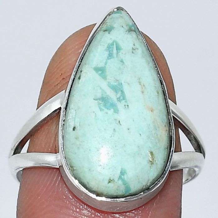 Natural Rare Turquoise Nevada Aztec Mt Ring size-9 SDR240177 R-1002, 11x20 mm