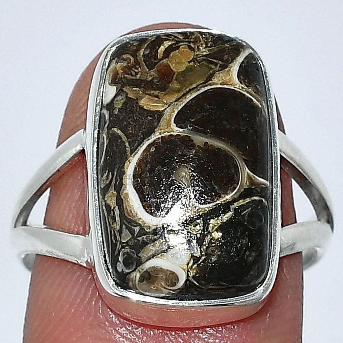 Turtella Jasper Ring size-8 SDR240181 R-1002, 11x17 mm