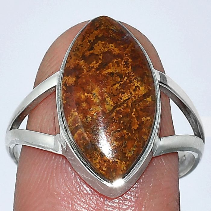 Red Moss Agate Ring size-8.5 SDR240187 R-1002, 10x18 mm