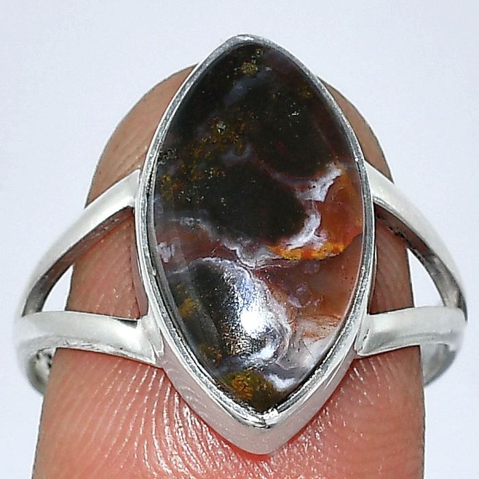 Rare Cady Mountain Agate Ring size-8.5 SDR240198 R-1002, 10x18 mm