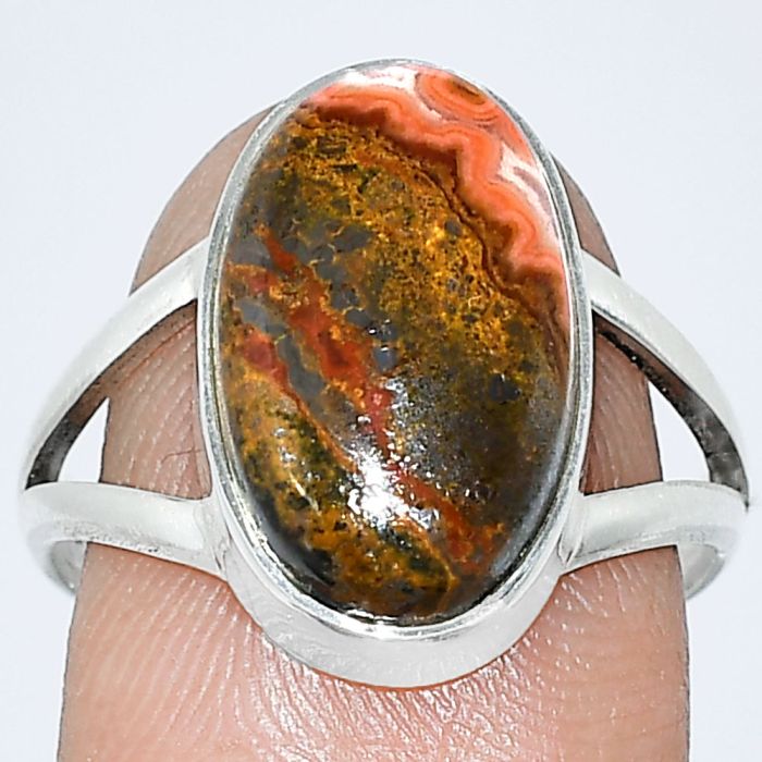 Rare Cady Mountain Agate Ring size-8.5 SDR240252 R-1002, 10x16 mm