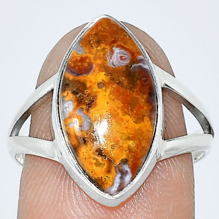 Rare Cady Mountain Agate Ring size-8.5 SDR240268 R-1002, 10x18 mm