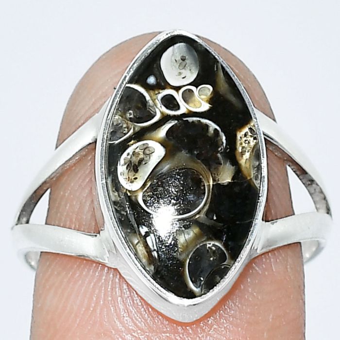 Turtella Jasper Ring size-8.5 SDR240275 R-1002, 10x17 mm