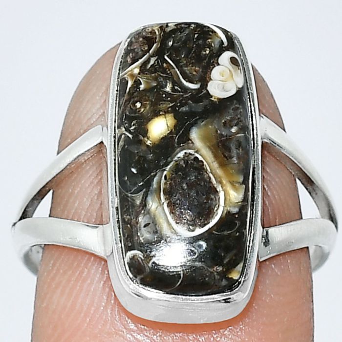 Turtella Jasper Ring size-8 SDR240283 R-1002, 9x18 mm