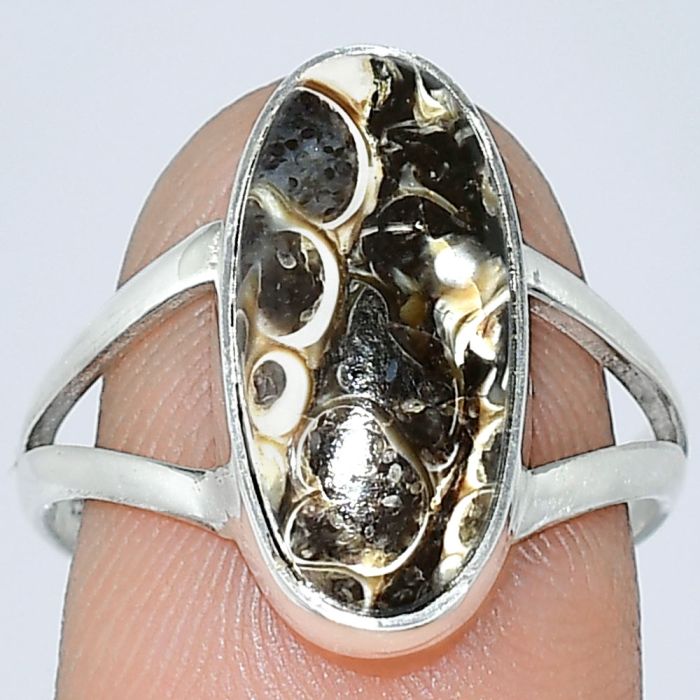 Turtella Jasper Ring size-8 SDR240287 R-1002, 8x17 mm