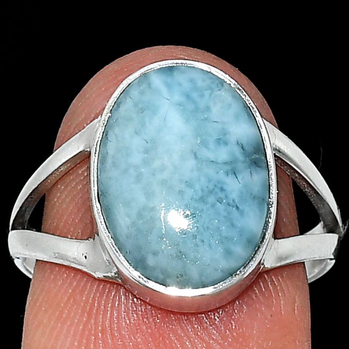 Larimar (Dominican Republic) Ring size-8 SDR240322 R-1002, 10x14 mm