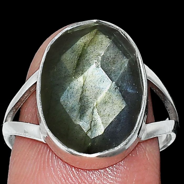 Spectrolite Labradorite Checker Ring size-8 SDR240393 R-1002, 12x16 mm